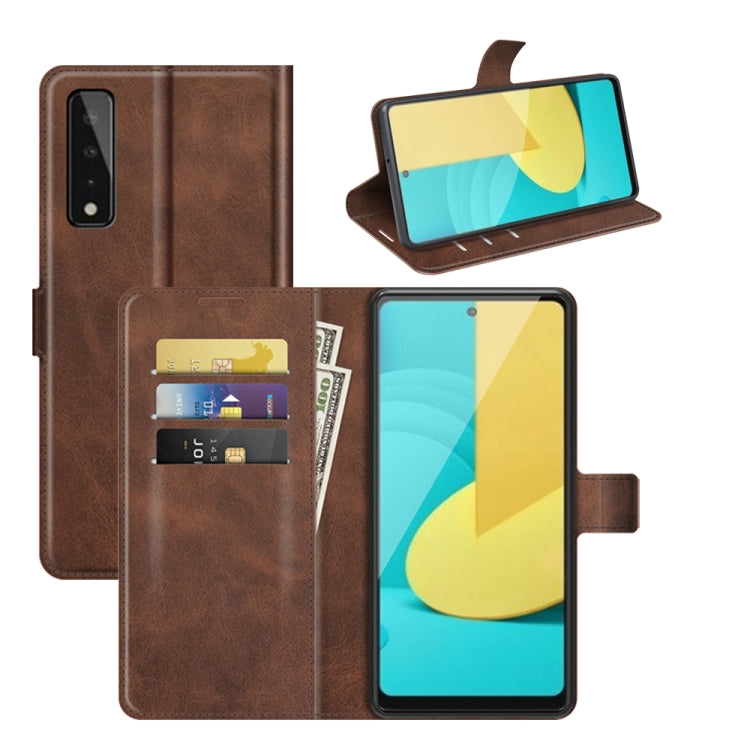 Retro Calf Pattern Buckle Card Wallet Left and Right Flip Phone Holster with Bracket Function For  LG Stylo 7 5G