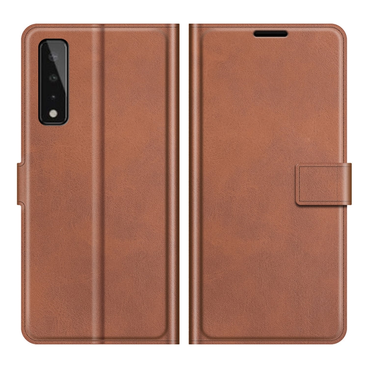 Retro Calf Pattern Buckle Card Wallet Left and Right Flip Phone Holster with Bracket Function For  LG Stylo 7 5G