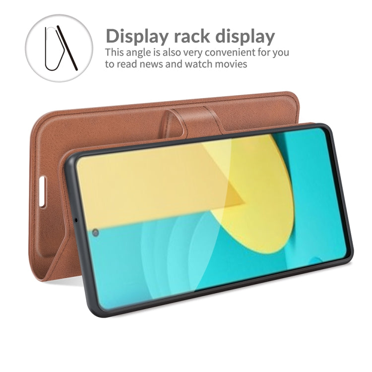 Retro Calf Pattern Buckle Card Wallet Left and Right Flip Phone Holster with Bracket Function For  LG Stylo 7 5G