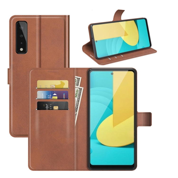 Retro Calf Pattern Buckle Card Wallet Left and Right Flip Phone Holster with Bracket Function For  LG Stylo 7 5G