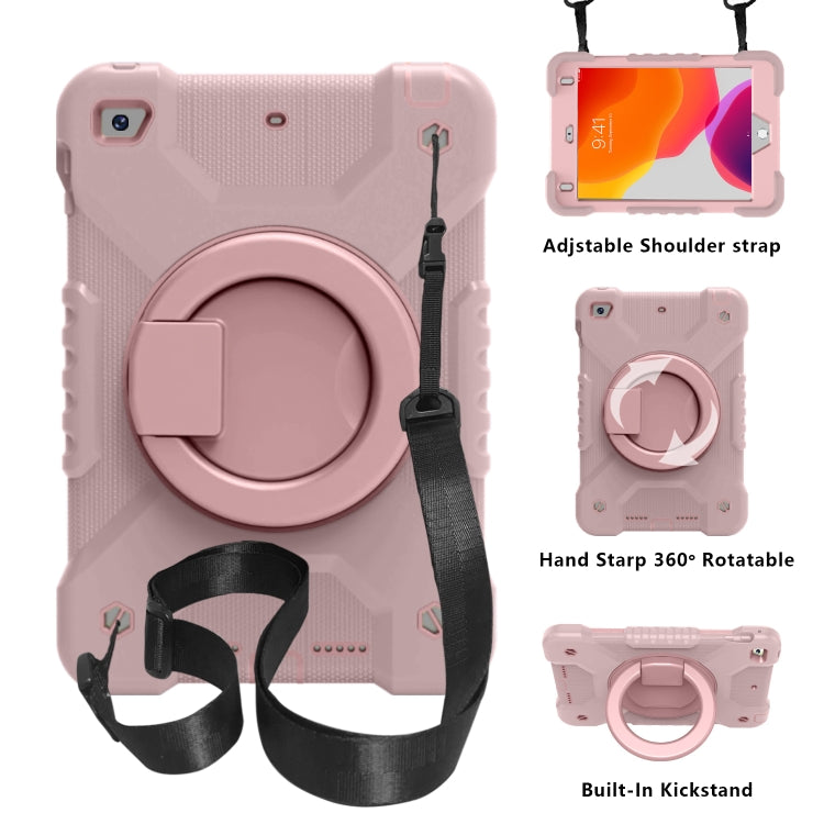 PC + Silicone Shockproof Combination Case with 360 Degree Rotating Holder & Handle & Shoulder Strap For iPad mini 5 / mini 4