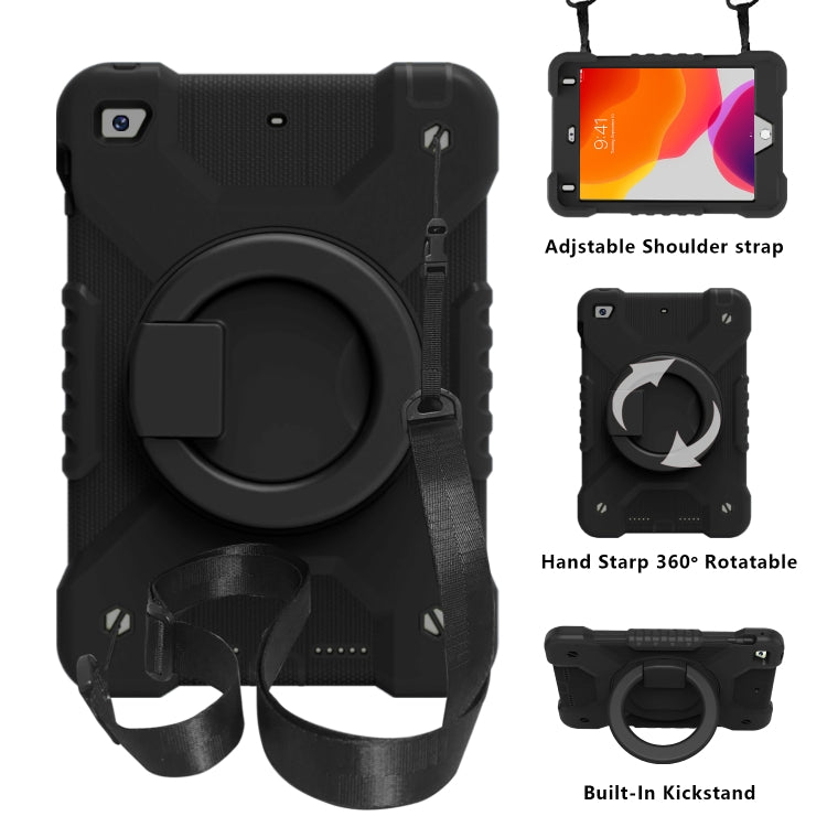 PC + Silicone Shockproof Combination Case with 360 Degree Rotating Holder & Handle & Shoulder Strap For iPad mini 5 / mini 4