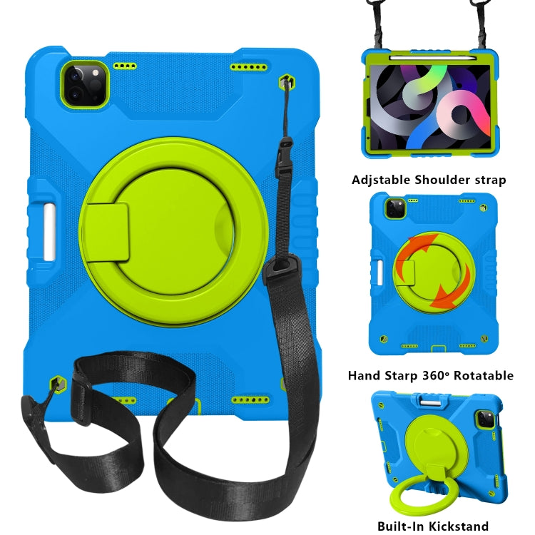 PC + Silicone Shockproof Combination Case with 360 Degree Rotating Holder & Handle & Shoulder Strap & Pen Slot For iPad Air 2022 / 2020 10.9