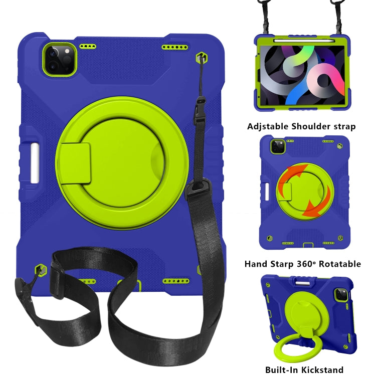 PC + Silicone Shockproof Combination Case with 360 Degree Rotating Holder & Handle & Shoulder Strap & Pen Slot For iPad Air 2022 / 2020 10.9