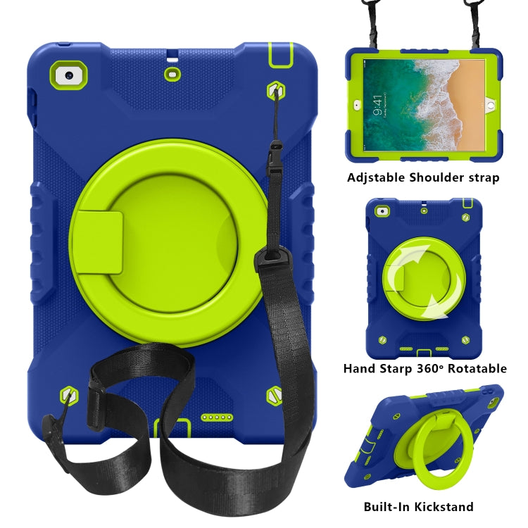 PC + Silicone Shockproof Combination Case with 360 Degree Rotating Holder & Handle & Shoulder Strap For iPad 9.7 (2017 / 2018) / Air & Air 2 / Pro 9.7