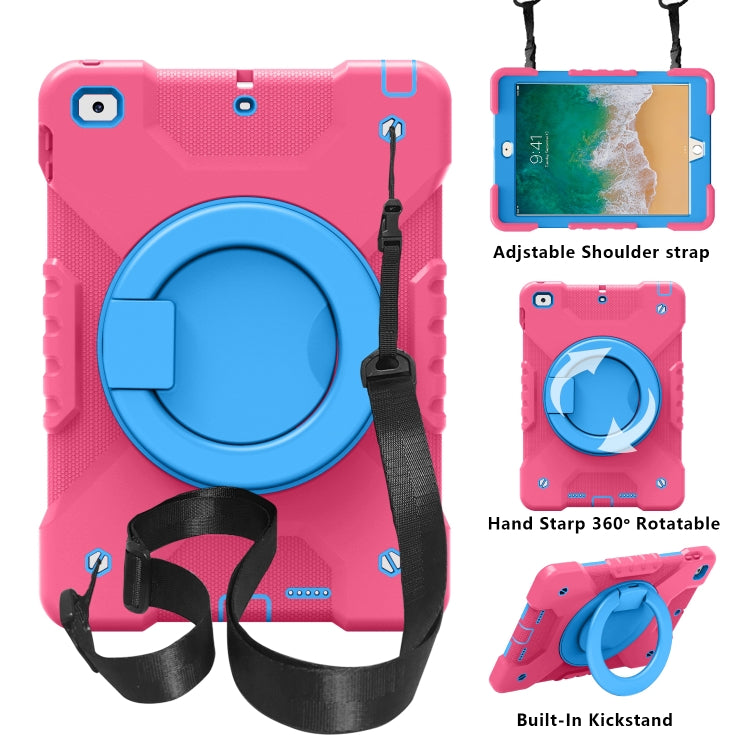 PC + Silicone Shockproof Combination Case with 360 Degree Rotating Holder & Handle & Shoulder Strap For iPad 9.7 (2017 / 2018) / Air & Air 2 / Pro 9.7