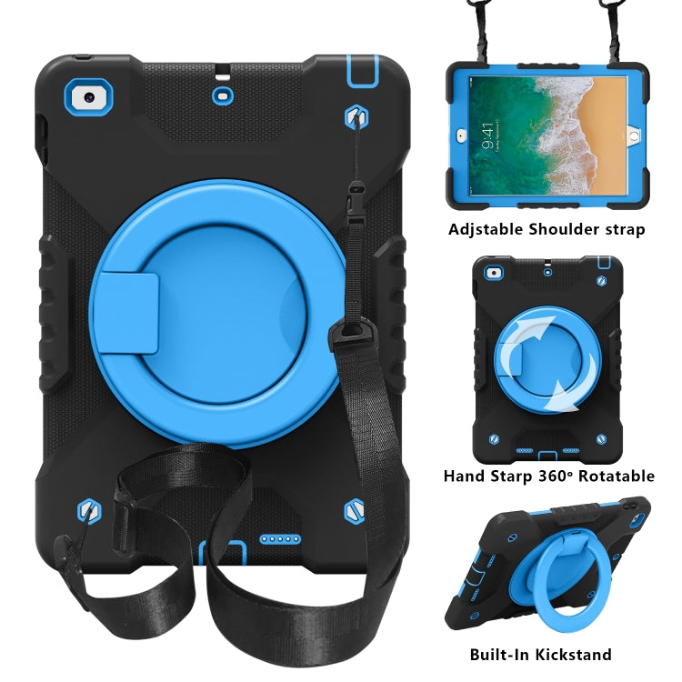 PC + Silicone Shockproof Combination Case with 360 Degree Rotating Holder & Handle & Shoulder Strap For iPad 9.7 (2017 / 2018) / Air & Air 2 / Pro 9.7