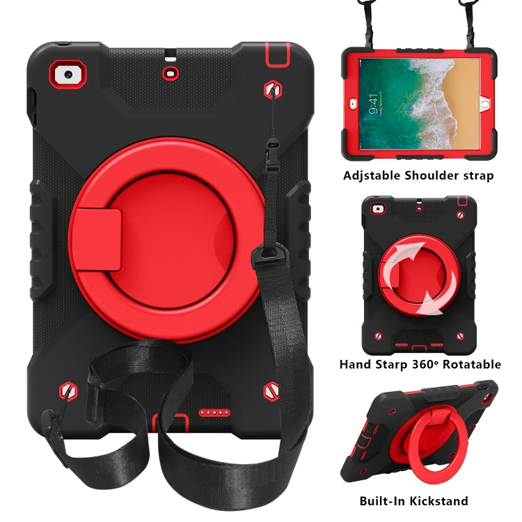 PC + Silicone Shockproof Combination Case with 360 Degree Rotating Holder & Handle & Shoulder Strap For iPad 9.7 (2017 / 2018) / Air & Air 2 / Pro 9.7