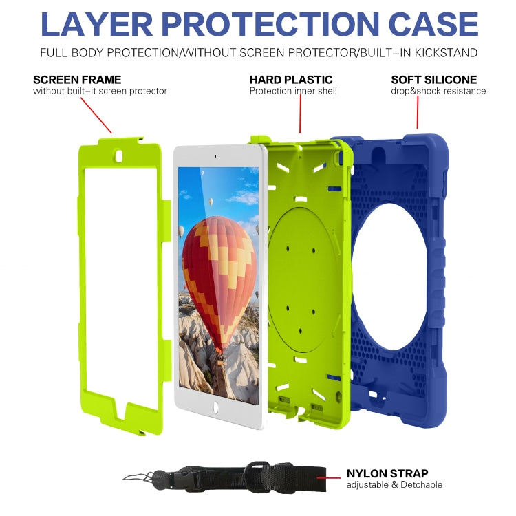 PC + Silicone Shockproof Combination Case with 360 Degree Rotating Holder & Handle & Shoulder Strap For iPad 9.7 (2017 / 2018) / Air & Air 2 / Pro 9.7