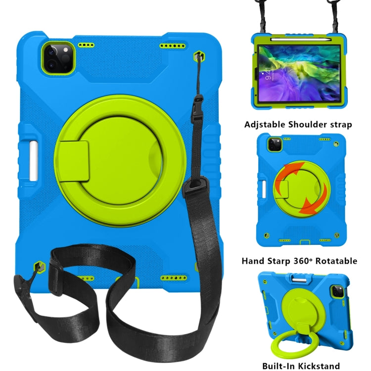 For iPad Pro 11 (2018/2020) PC + Silicone Shockproof Combination Tablet Case with 360 Degree Rotating Holder & Handle & Shoulder Strap