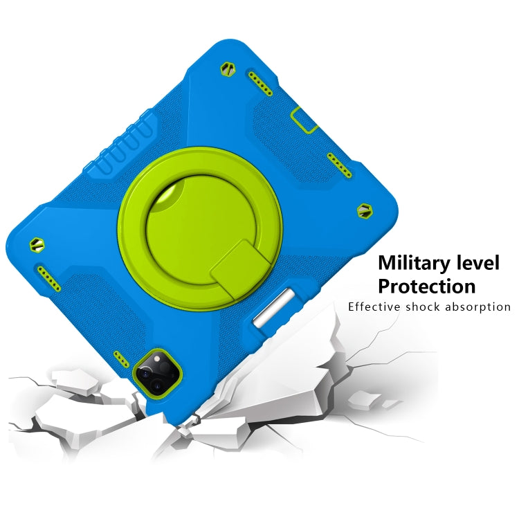 For iPad Pro 11 (2018/2020) PC + Silicone Shockproof Combination Tablet Case with 360 Degree Rotating Holder & Handle & Shoulder Strap