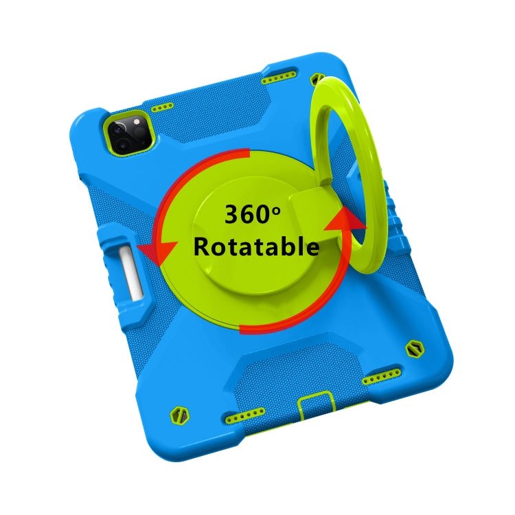 For iPad Pro 11 (2018/2020) PC + Silicone Shockproof Combination Tablet Case with 360 Degree Rotating Holder & Handle & Shoulder Strap