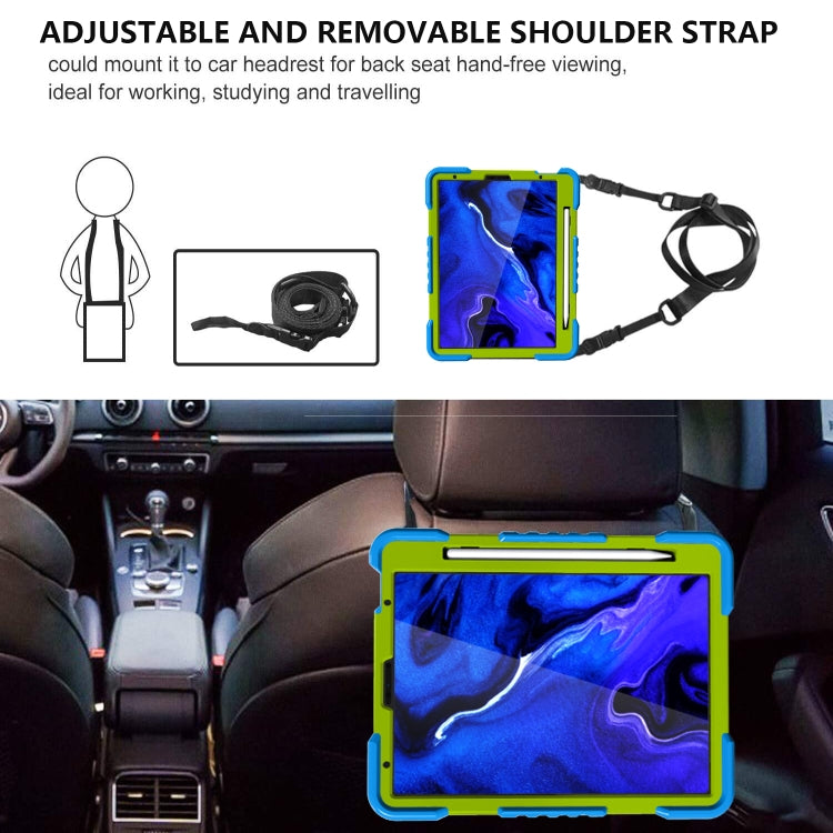 For iPad Pro 11 (2018/2020) PC + Silicone Shockproof Combination Tablet Case with 360 Degree Rotating Holder & Handle & Shoulder Strap