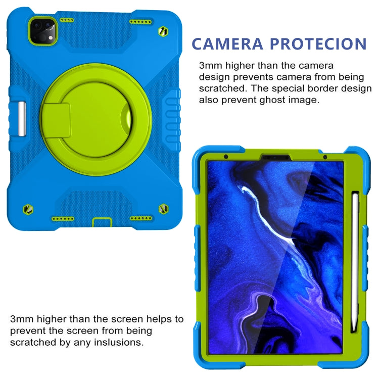 For iPad Pro 11 (2018/2020) PC + Silicone Shockproof Combination Tablet Case with 360 Degree Rotating Holder & Handle & Shoulder Strap
