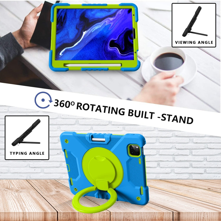 For iPad Pro 11 (2018/2020) PC + Silicone Shockproof Combination Tablet Case with 360 Degree Rotating Holder & Handle & Shoulder Strap