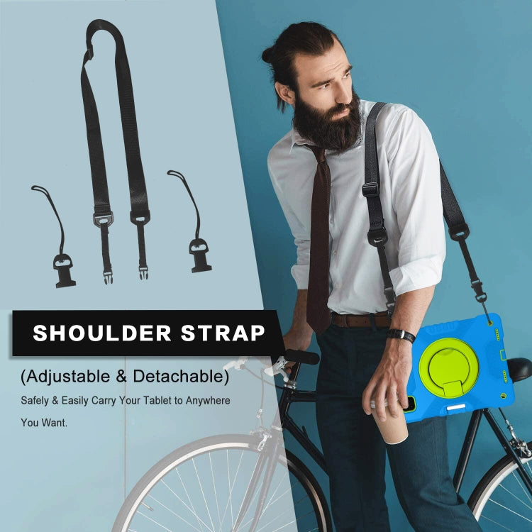 For iPad Pro 11 (2018/2020) PC + Silicone Shockproof Combination Tablet Case with 360 Degree Rotating Holder & Handle & Shoulder Strap