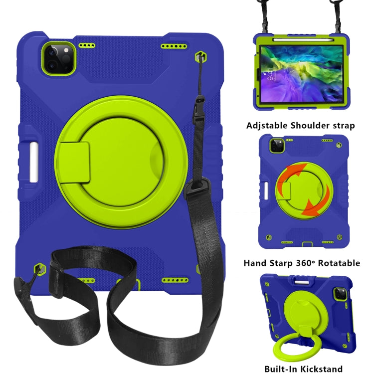For iPad Pro 11 (2018/2020) PC + Silicone Shockproof Combination Tablet Case with 360 Degree Rotating Holder & Handle & Shoulder Strap