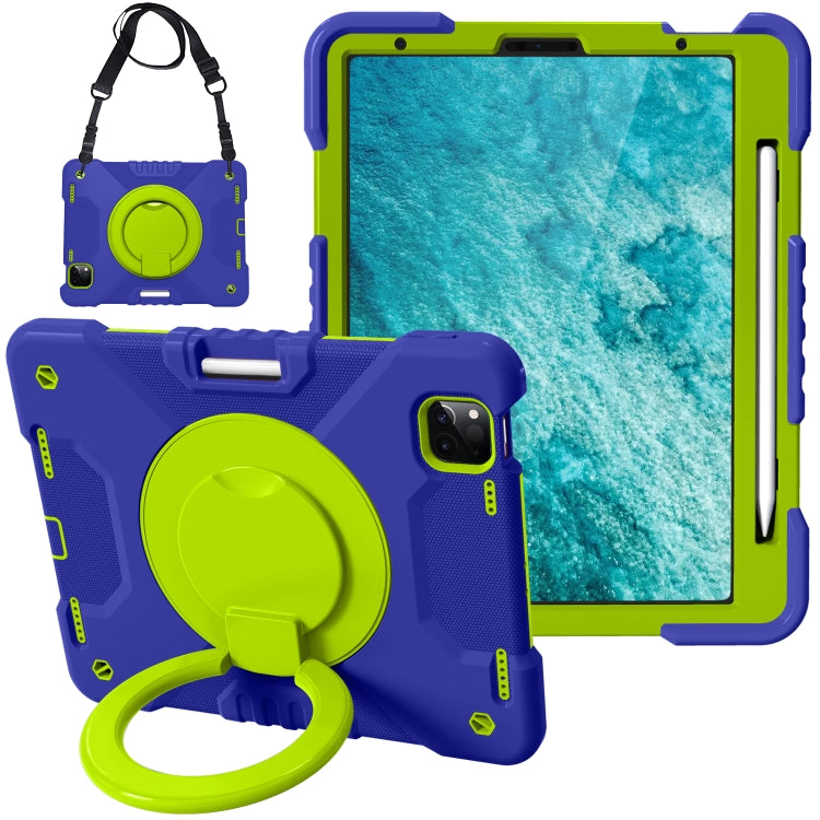 For iPad Pro 11 (2018/2020) PC + Silicone Shockproof Combination Tablet Case with 360 Degree Rotating Holder & Handle & Shoulder Strap