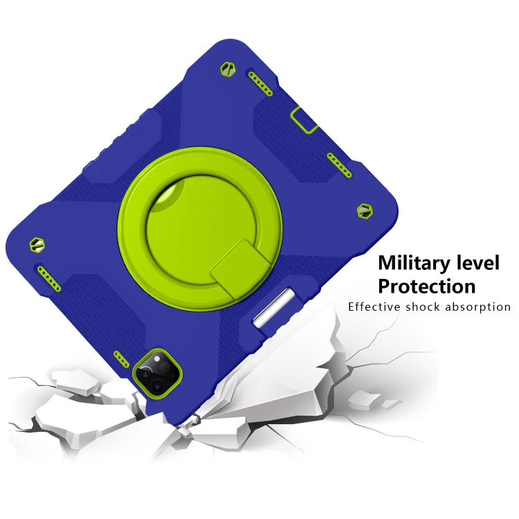 For iPad Pro 11 (2018/2020) PC + Silicone Shockproof Combination Tablet Case with 360 Degree Rotating Holder & Handle & Shoulder Strap