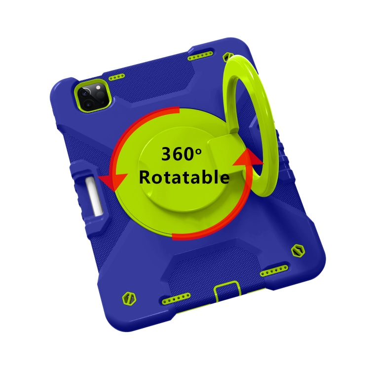 For iPad Pro 11 (2018/2020) PC + Silicone Shockproof Combination Tablet Case with 360 Degree Rotating Holder & Handle & Shoulder Strap