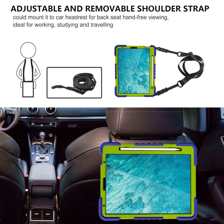 For iPad Pro 11 (2018/2020) PC + Silicone Shockproof Combination Tablet Case with 360 Degree Rotating Holder & Handle & Shoulder Strap