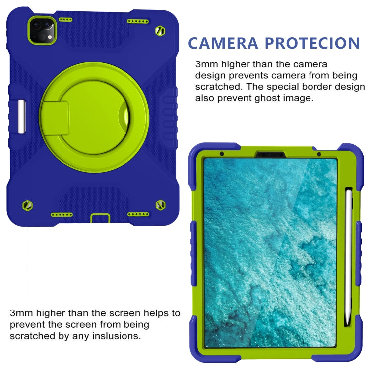 For iPad Pro 11 (2018/2020) PC + Silicone Shockproof Combination Tablet Case with 360 Degree Rotating Holder & Handle & Shoulder Strap