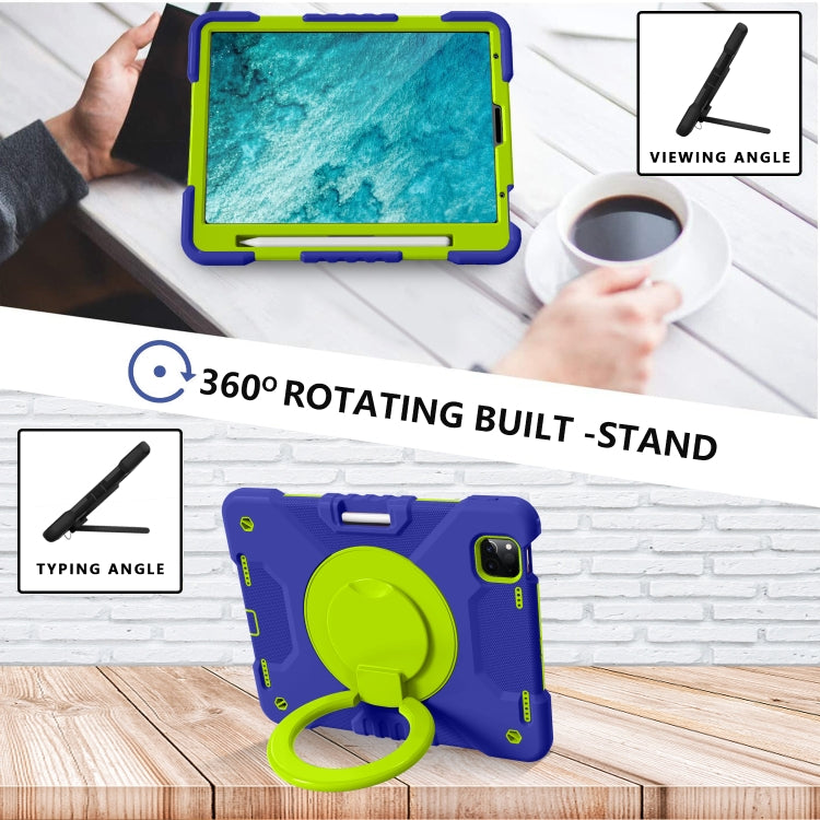 For iPad Pro 11 (2018/2020) PC + Silicone Shockproof Combination Tablet Case with 360 Degree Rotating Holder & Handle & Shoulder Strap