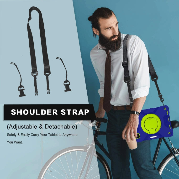 For iPad Pro 11 (2018/2020) PC + Silicone Shockproof Combination Tablet Case with 360 Degree Rotating Holder & Handle & Shoulder Strap