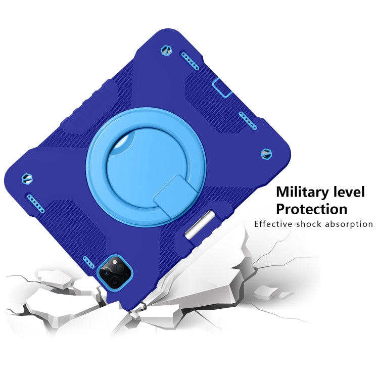 For iPad Pro 11 (2018/2020) PC + Silicone Shockproof Combination Tablet Case with 360 Degree Rotating Holder & Handle & Shoulder Strap