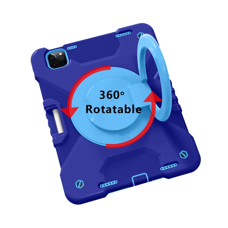 For iPad Pro 11 (2018/2020) PC + Silicone Shockproof Combination Tablet Case with 360 Degree Rotating Holder & Handle & Shoulder Strap