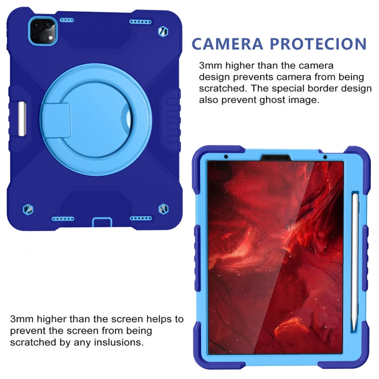 For iPad Pro 11 (2018/2020) PC + Silicone Shockproof Combination Tablet Case with 360 Degree Rotating Holder & Handle & Shoulder Strap