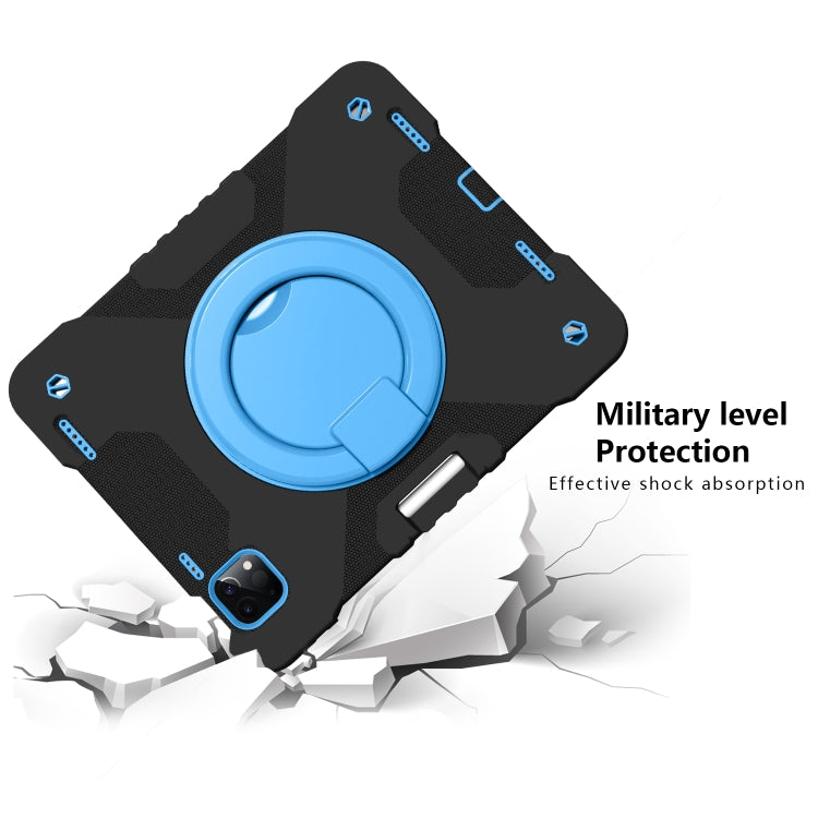 For iPad Pro 11 (2018/2020) PC + Silicone Shockproof Combination Tablet Case with 360 Degree Rotating Holder & Handle & Shoulder Strap
