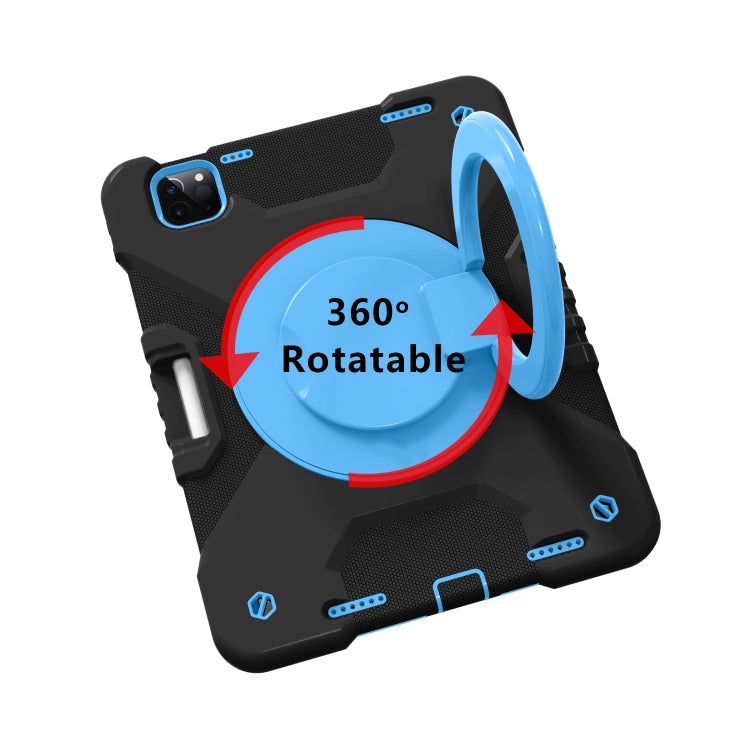 For iPad Pro 11 (2018/2020) PC + Silicone Shockproof Combination Tablet Case with 360 Degree Rotating Holder & Handle & Shoulder Strap