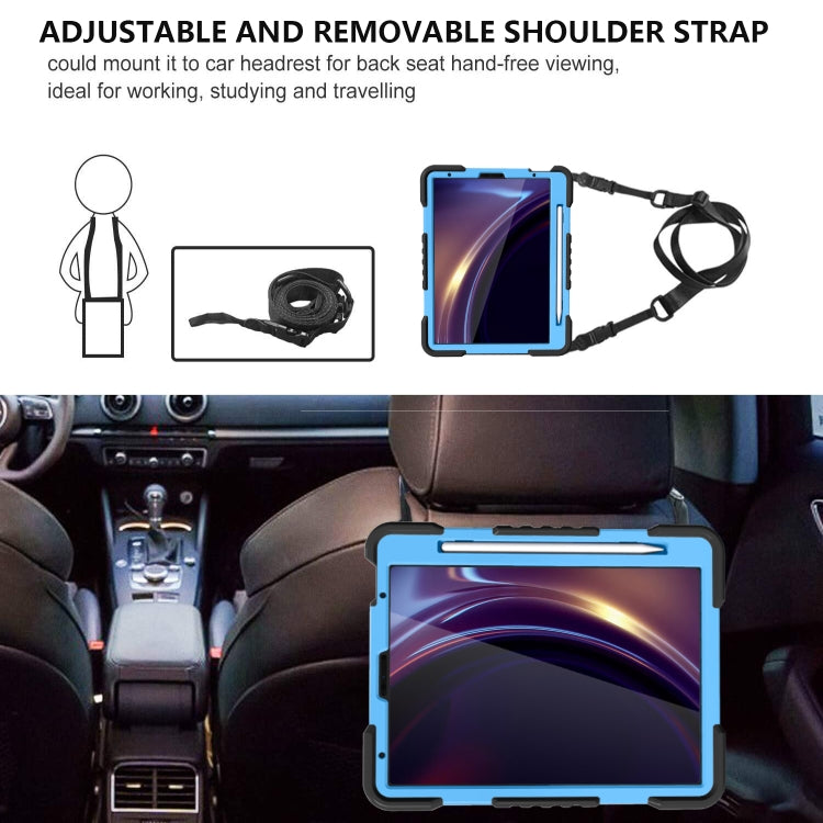 For iPad Pro 11 (2018/2020) PC + Silicone Shockproof Combination Tablet Case with 360 Degree Rotating Holder & Handle & Shoulder Strap