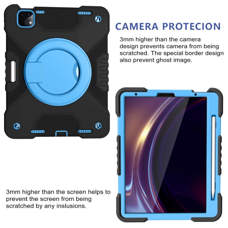 For iPad Pro 11 (2018/2020) PC + Silicone Shockproof Combination Tablet Case with 360 Degree Rotating Holder & Handle & Shoulder Strap