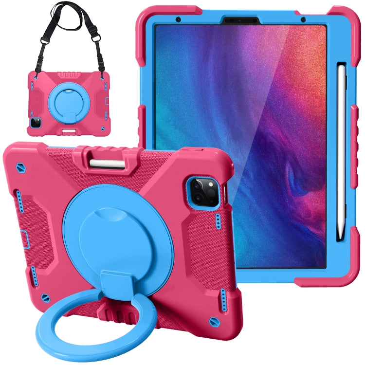 For iPad Pro 11 (2018/2020) PC + Silicone Shockproof Combination Tablet Case with 360 Degree Rotating Holder & Handle & Shoulder Strap