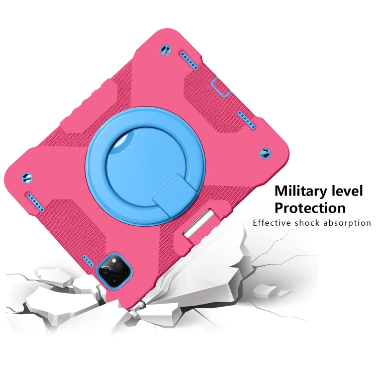 For iPad Pro 11 (2018/2020) PC + Silicone Shockproof Combination Tablet Case with 360 Degree Rotating Holder & Handle & Shoulder Strap