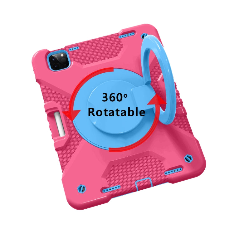 For iPad Pro 11 (2018/2020) PC + Silicone Shockproof Combination Tablet Case with 360 Degree Rotating Holder & Handle & Shoulder Strap