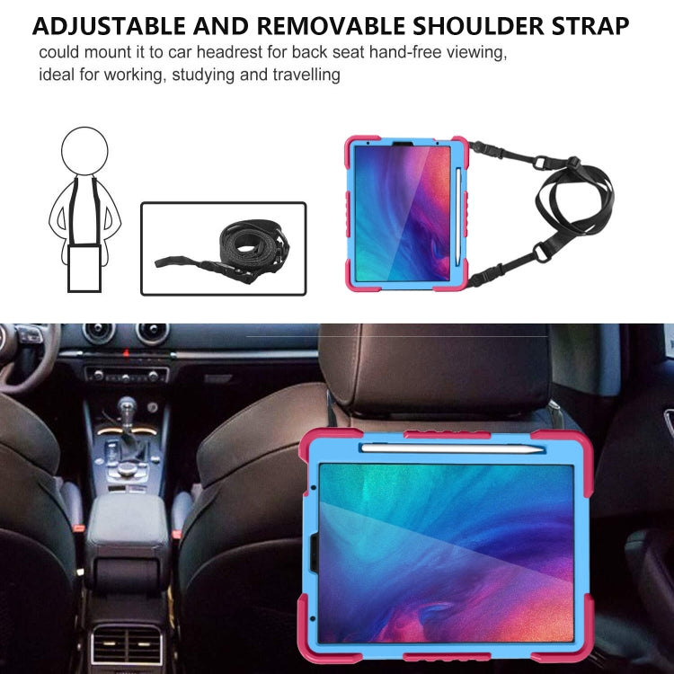 For iPad Pro 11 (2018/2020) PC + Silicone Shockproof Combination Tablet Case with 360 Degree Rotating Holder & Handle & Shoulder Strap