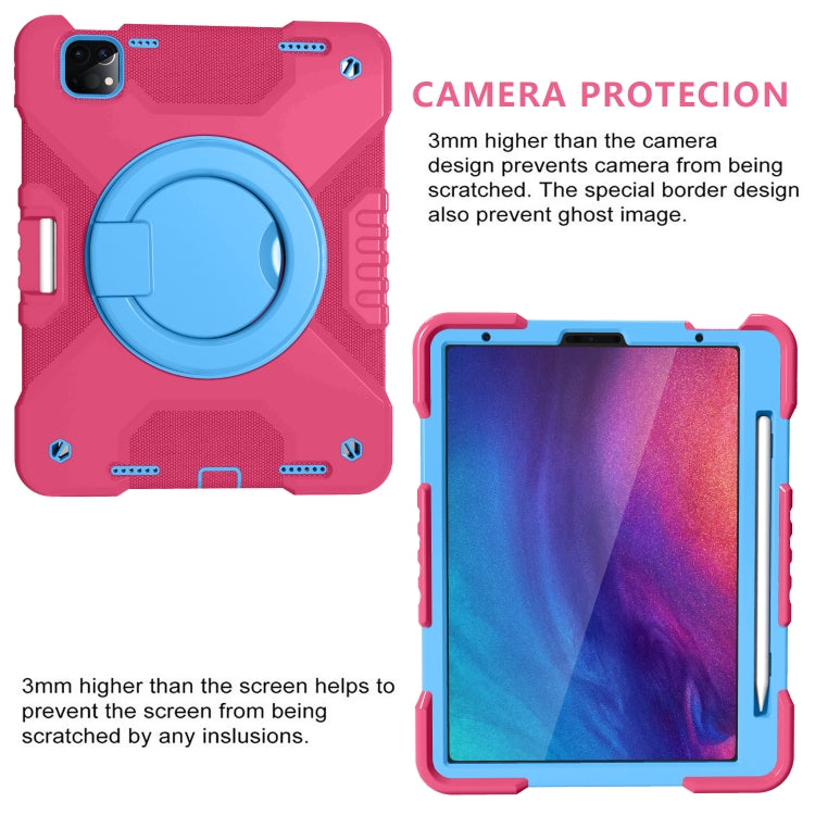 For iPad Pro 11 (2018/2020) PC + Silicone Shockproof Combination Tablet Case with 360 Degree Rotating Holder & Handle & Shoulder Strap