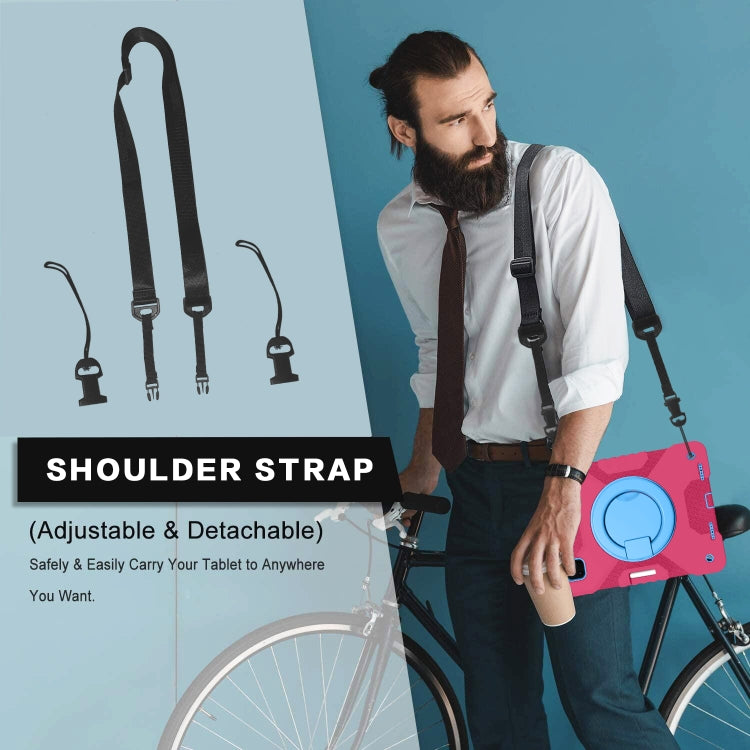 For iPad Pro 11 (2018/2020) PC + Silicone Shockproof Combination Tablet Case with 360 Degree Rotating Holder & Handle & Shoulder Strap