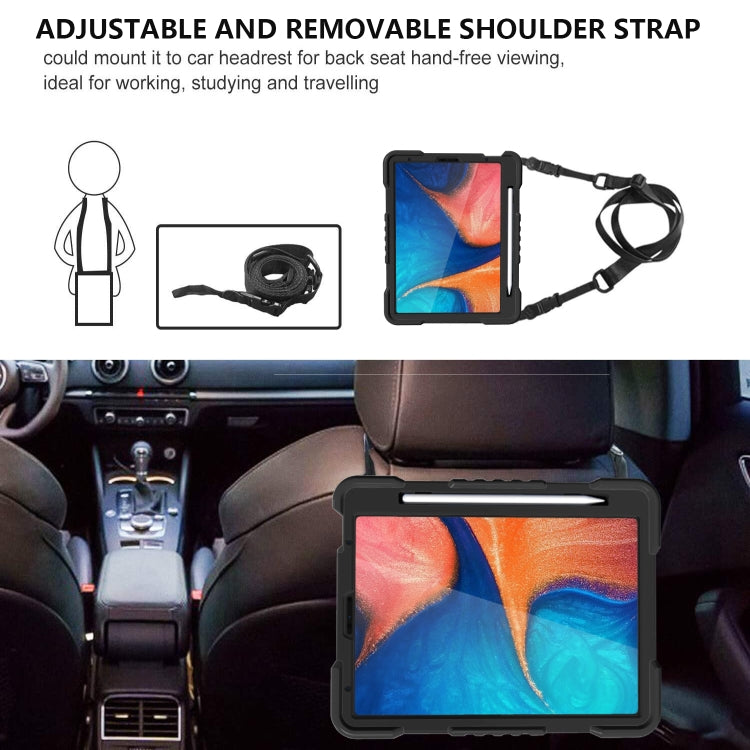 For iPad Pro 11 (2018/2020) PC + Silicone Shockproof Combination Tablet Case with 360 Degree Rotating Holder & Handle & Shoulder Strap