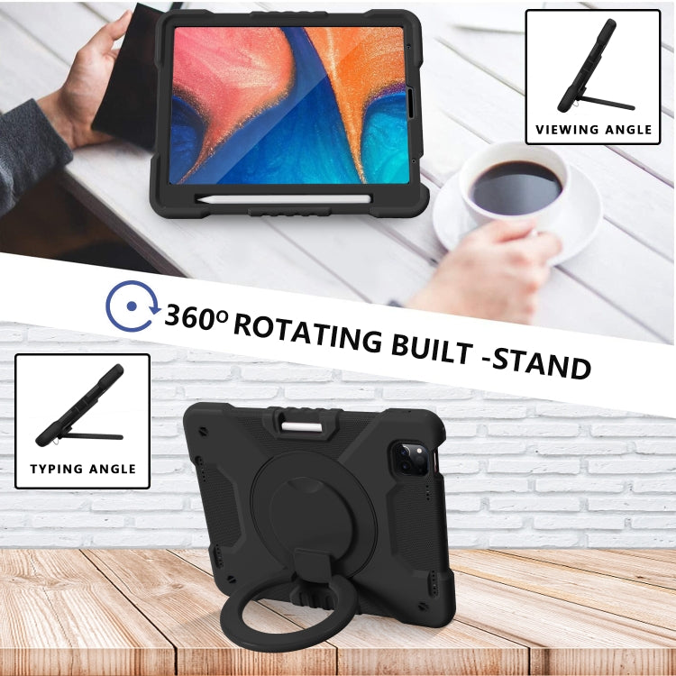 For iPad Pro 11 (2018/2020) PC + Silicone Shockproof Combination Tablet Case with 360 Degree Rotating Holder & Handle & Shoulder Strap