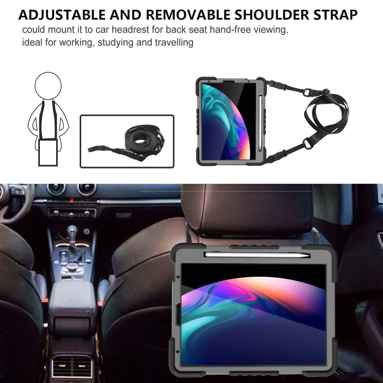 For iPad Pro 11 (2018/2020) PC + Silicone Shockproof Combination Tablet Case with 360 Degree Rotating Holder & Handle & Shoulder Strap