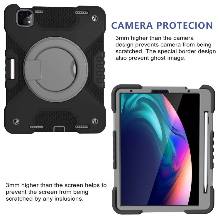 For iPad Pro 11 (2018/2020) PC + Silicone Shockproof Combination Tablet Case with 360 Degree Rotating Holder & Handle & Shoulder Strap