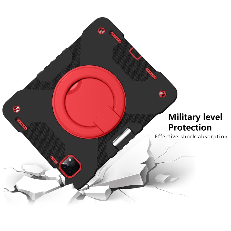 For iPad Pro 11 (2018/2020) PC + Silicone Shockproof Combination Tablet Case with 360 Degree Rotating Holder & Handle & Shoulder Strap