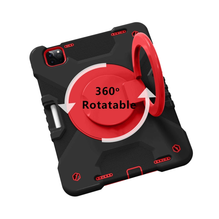 For iPad Pro 11 (2018/2020) PC + Silicone Shockproof Combination Tablet Case with 360 Degree Rotating Holder & Handle & Shoulder Strap