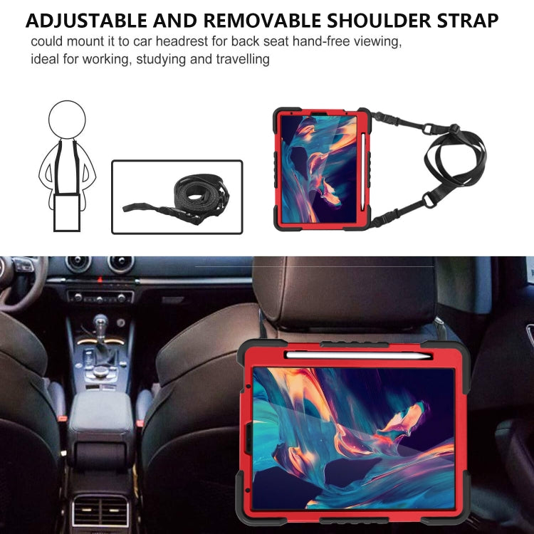 For iPad Pro 11 (2018/2020) PC + Silicone Shockproof Combination Tablet Case with 360 Degree Rotating Holder & Handle & Shoulder Strap