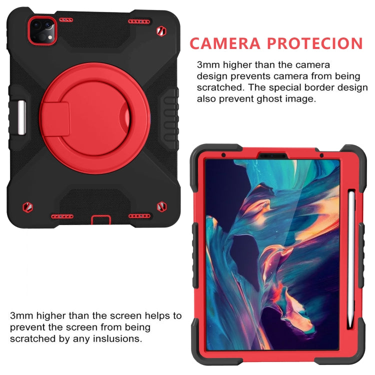 For iPad Pro 11 (2018/2020) PC + Silicone Shockproof Combination Tablet Case with 360 Degree Rotating Holder & Handle & Shoulder Strap