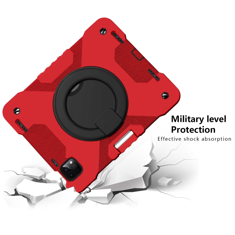 For iPad Pro 11 (2018/2020) PC + Silicone Shockproof Combination Tablet Case with 360 Degree Rotating Holder & Handle & Shoulder Strap